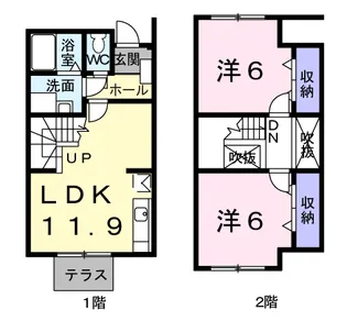 サンセールK・Y B【1階】の間取り