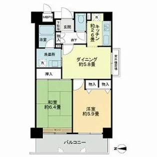 ライオンズマンション倉敷鶴形【11階】の間取り