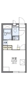 レオパレスリバーサイド竹田【2階】の間取り