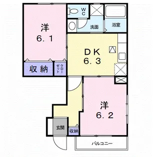 メゾン オーブA【1階】の間取り