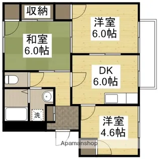 ラディアンスシェルB棟【208号室】の間取り