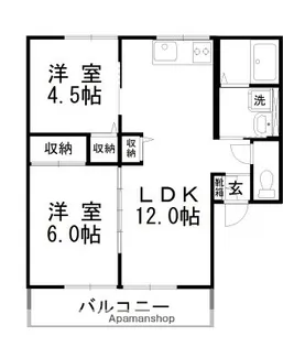 笹沖ハイムⅠ【1階】の間取り