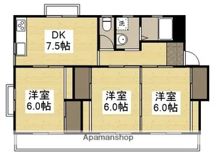 フラット西中新田【3階】の間取り
