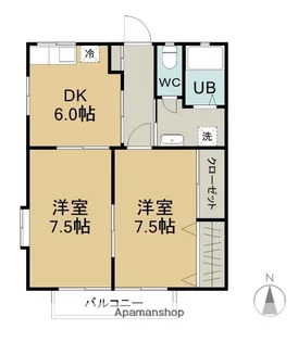 コーポデンエン【1階】の間取り