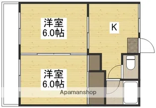 旭コーポ B棟【11号室】の間取り