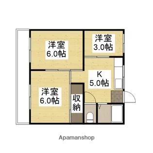 旭コーポ B棟【22号室】の間取り
