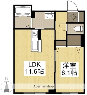 メゾンみくりな白石【1階】の間取り