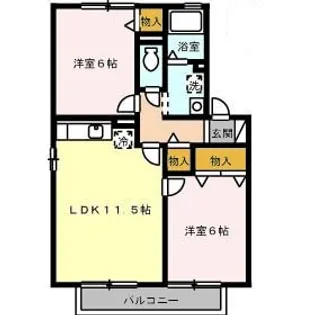 セゾン平野【202号室】の間取り