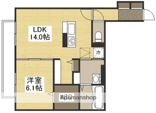 シェモア笹沖【202号室】の間取り