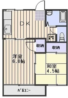 コーポハピネス A棟【202号室】の間取り