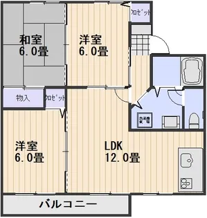 グランドールかたやまA棟【2階】の間取り