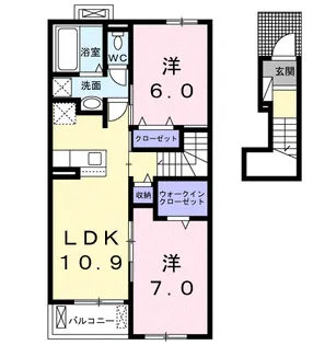 ジーシーⅠ【2階】の間取り