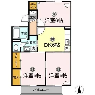 メゾンドールΑ A棟【2階】の間取り