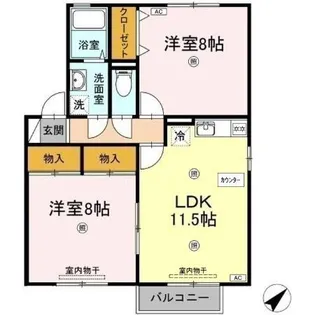 セジュールあい【1階】の間取り