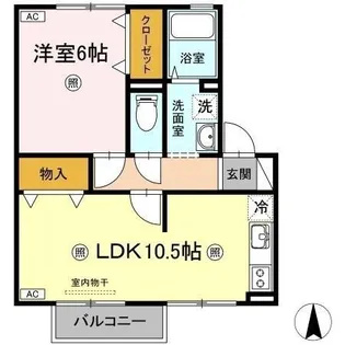 1LDKの間取り画像