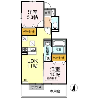 2LDKの間取り画像