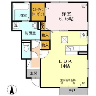 HAPPINESS くにしろ B棟【1階】の間取り