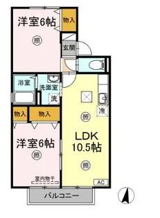 セジュール大内B【1階】の間取り