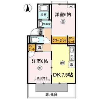 グレースハイツ C棟【1階】の間取り