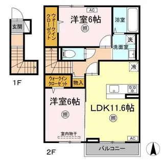 ホワイエ国富【2階】の間取り