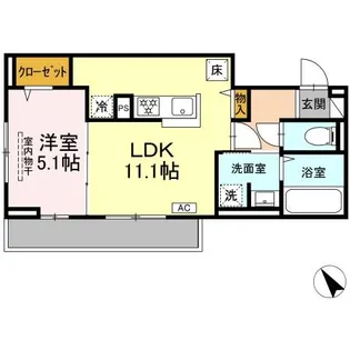 セイル瀬戸【1階】の間取り