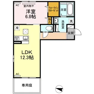 DーROOM浜野南 A棟【1階】の間取り