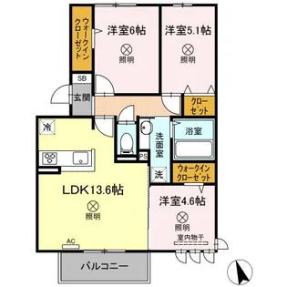 3LDKの間取り画像