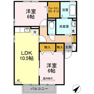 プリムヴェール B棟【1階】の間取り