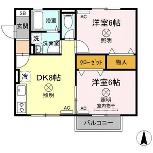 ベルデュール B棟【2階】の間取り