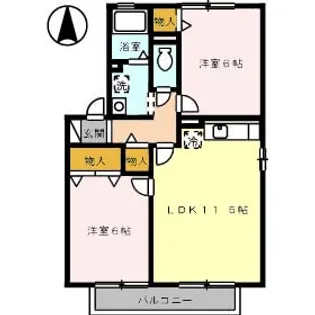 クラウディア B棟【1階】の間取り