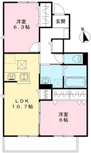 ユアメゾン益野 A【103号室号室】の間取り