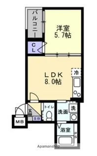 アシェント医大前【3階】の間取り