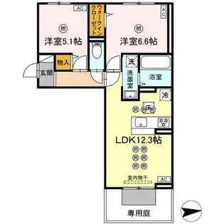 トリシア上中野【1階】の間取り