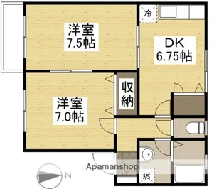 ヴィラソレイユ陵南Ⅰ A【2階】の間取り