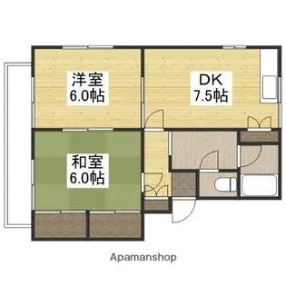 リバーサイド幸和B【202号室】の間取り