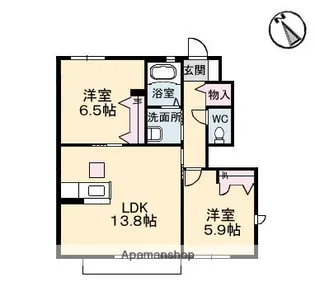 リブラン B棟【1階】の間取り
