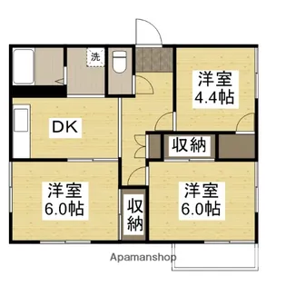 パークハイツ花尻【2階】の間取り