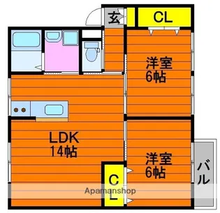 エルディムヘルシーⅡ【2階】の間取り