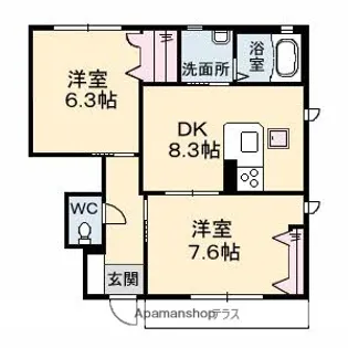 クレール B棟【1階】の間取り