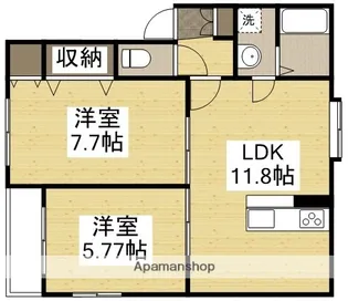 オアシス参番館【202号室】の間取り