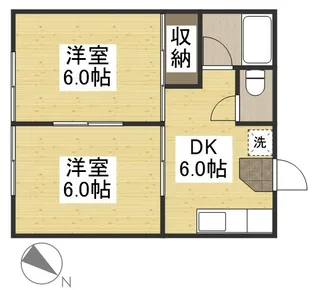 コーポ中沖 B【1階】の間取り