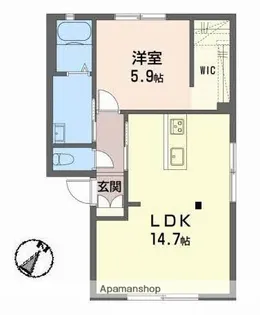 メゾン花畠Ⅱ A棟【102号室】の間取り