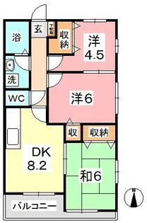 テラスハマA【2階】の間取り