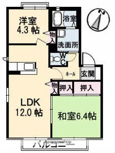 ノーザンライツ B棟【1階】の間取り