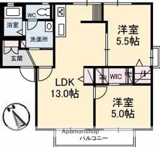 アバンサール B棟【2階】の間取り