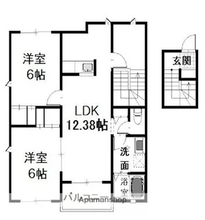 グランソレイユA【2階】の間取り