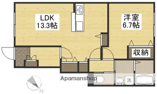 ラ・ペジブルA【1階】の間取り