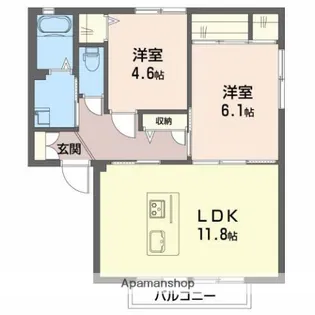 レジデンス古城 B棟【1階】の間取り
