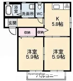 オーラ A棟【2階】の間取り