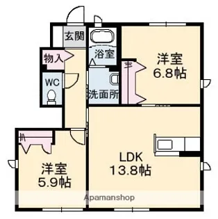 クレセール B棟【1階】の間取り